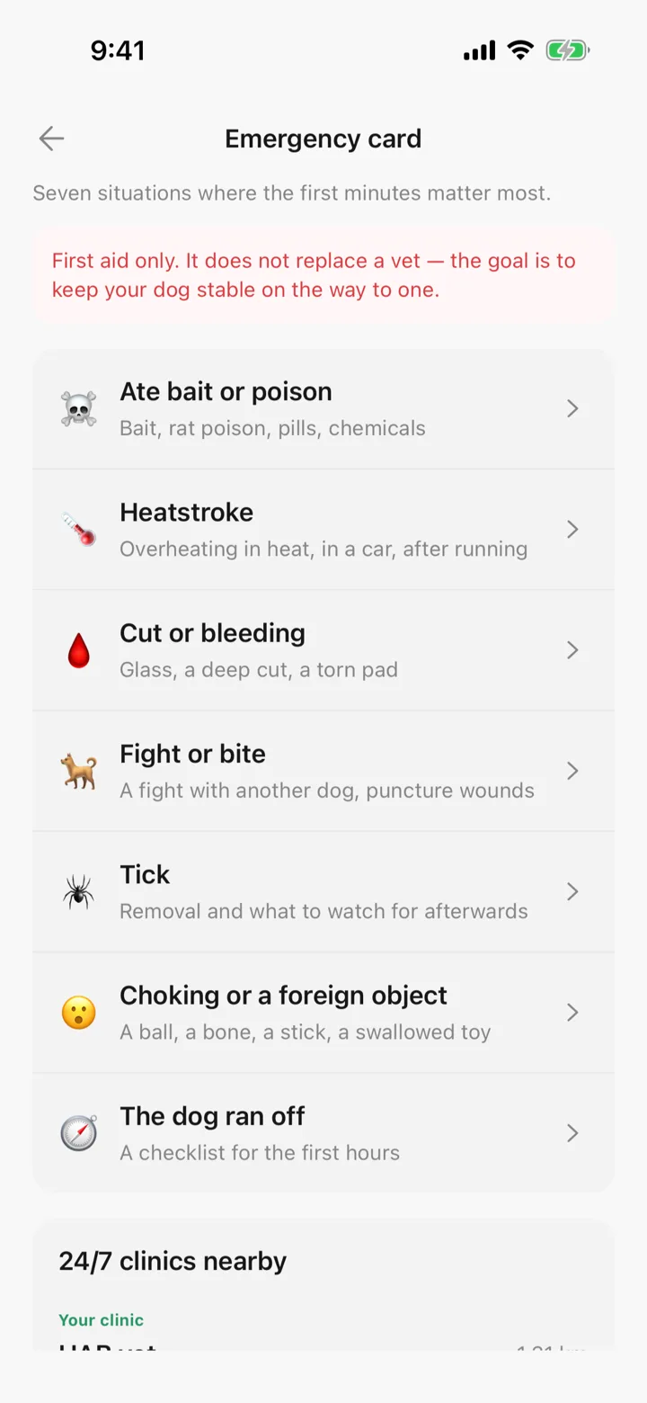 The Tailomi emergency card: seven first-aid guides and the 24/7 clinics nearest to you