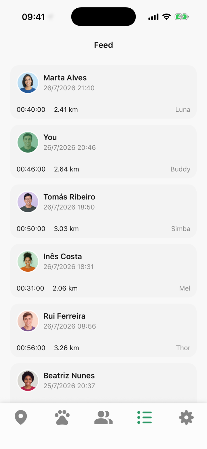 Friends shown as live markers on the Tailomi map
