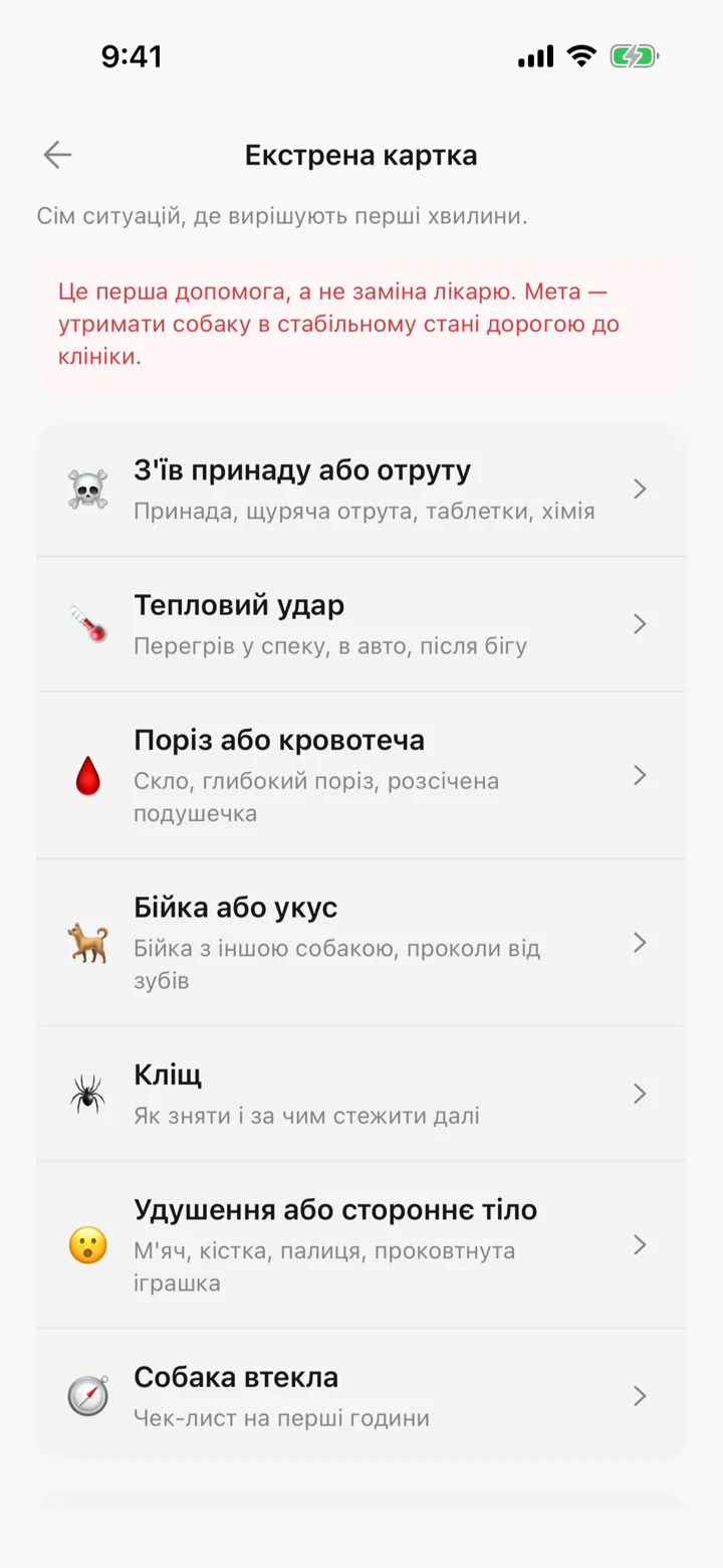 Екстрена картка Tailomi: сім інструкцій першої допомоги й найближчі цілодобові клініки